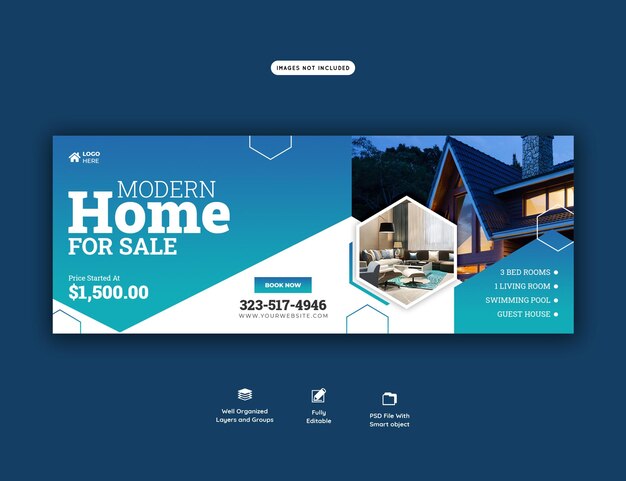 Immobilien Haus Immobilien Facebook Cover Banner Vorlage