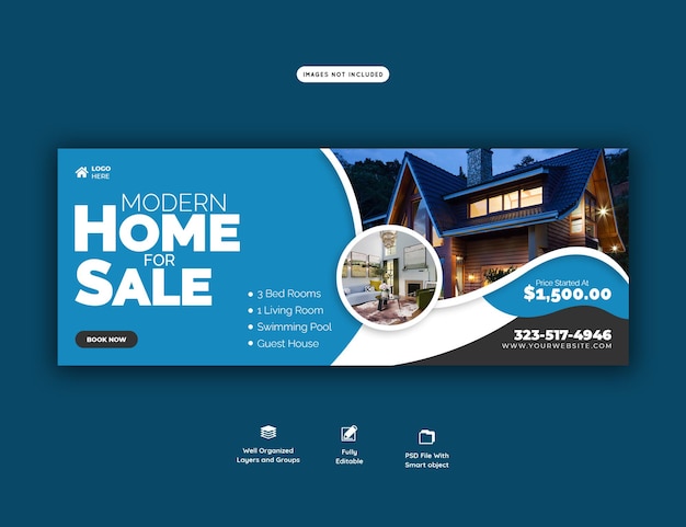 Immobilien Haus Immobilien Facebook Cover Banner Vorlage