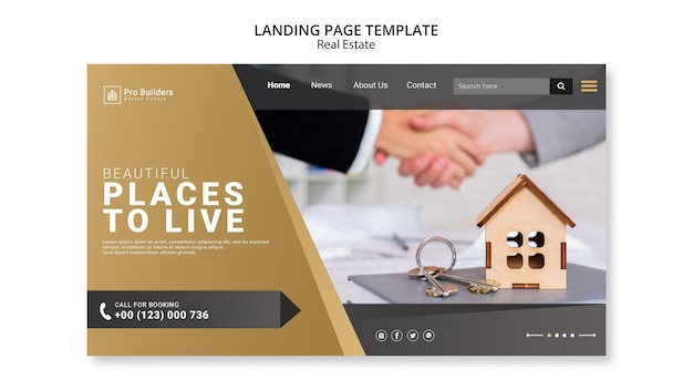 Kostenlose PSD immobilien-landingpage-design