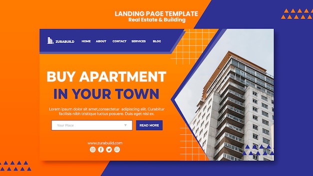 Immobilien- und gebäude-landingpage