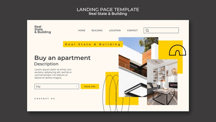 Kostenlose PSD immobilienvorlage im flachen design