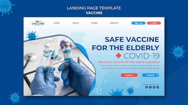 Kostenlose PSD impfstoff-landingpage