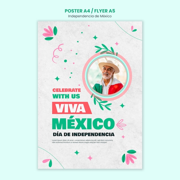 Kostenlose PSD independencia de mexico plakatvorlagendesign