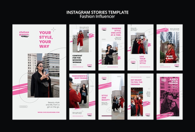 Kostenlose PSD influencer instagram stories template design