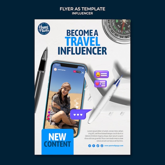 Influencer-konzept-flyer-vorlage