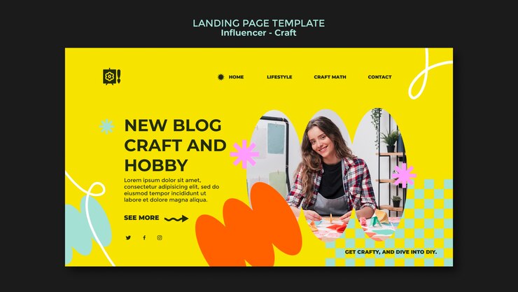 Kostenlose PSD influencer-lifestyle-landing-page-vorlage