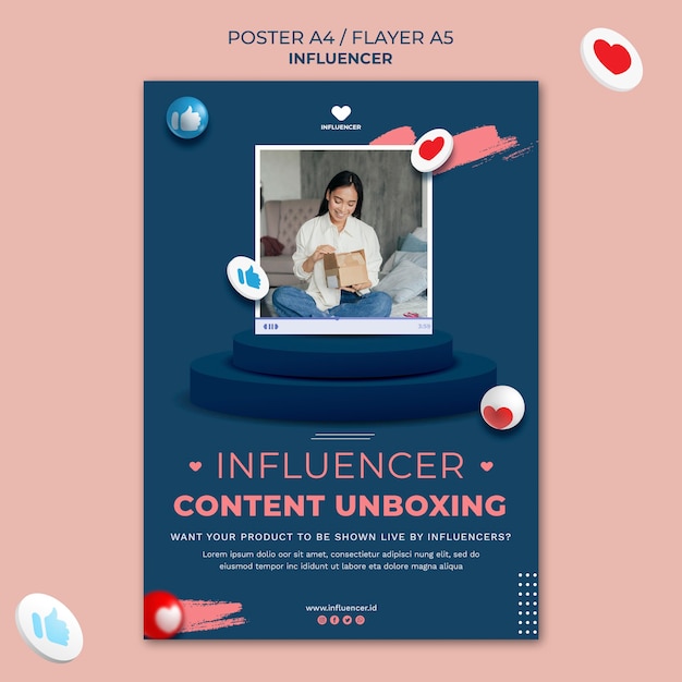 Influencer poster vorlage