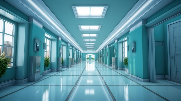 Kostenlose PSD innenraum der luxus-krankenhaushalle generative ki