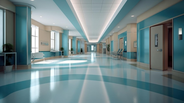 Innenraum der Luxus-Krankenhaushalle Generative KI