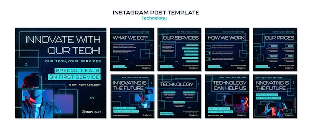 Kostenlose PSD innovative technologie instagram posts