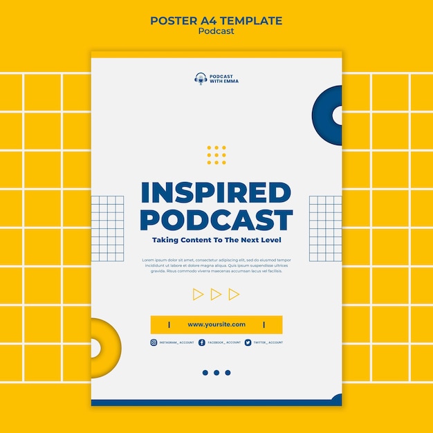 Kostenlose PSD inspirierte podcast-poster-vorlage