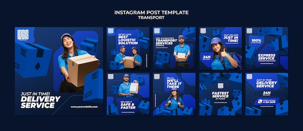 Instagram-Beiträge für Transportdienste