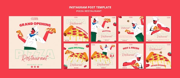 Instagram beiträge sammlung für pizza restaurant