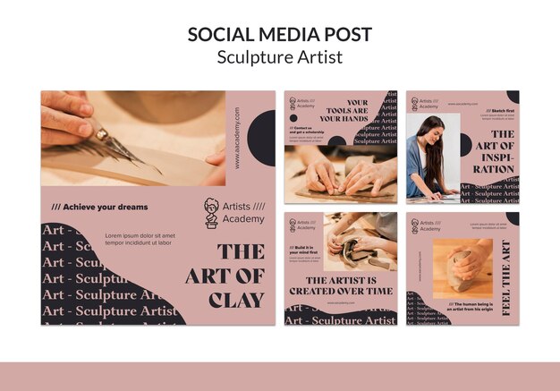 Instagram Beiträge Sammlung für Skulptur Workshop