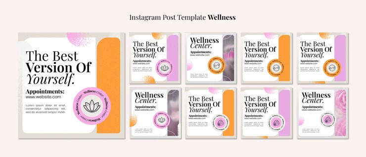 Kostenlose PSD instagram-beiträge zum wellness-konzept