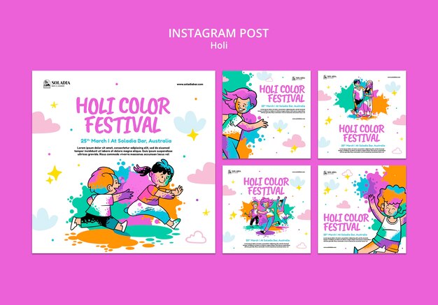 Instagram-Beiträge zur Feier des Holi-Festes