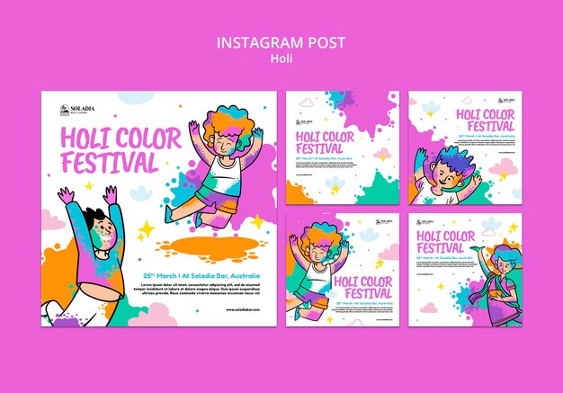 Instagram-Beiträge zur Feier des Holi-Festes