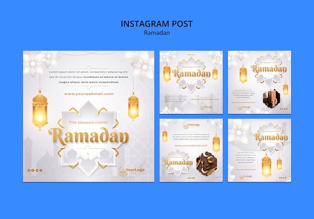 Kostenlose PSD instagram-beiträge zur ramadan-feier