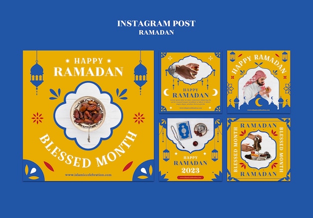 Kostenlose PSD instagram-beiträge zur ramadan-feier