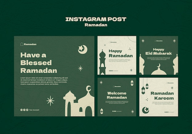 Kostenlose PSD instagram-beiträge zur ramadan-feier