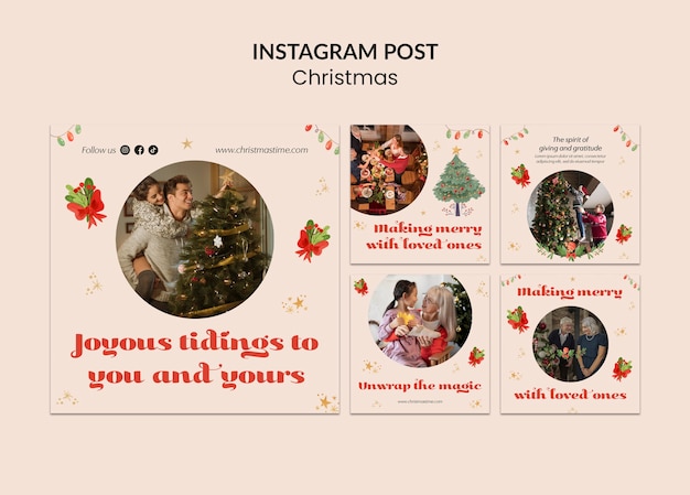 Kostenlose PSD instagram-beiträge zur weihnachtsfeier