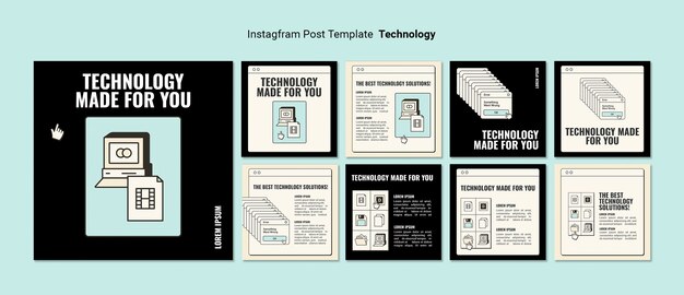 Instagram-Beitragsvorlage für flaches Design