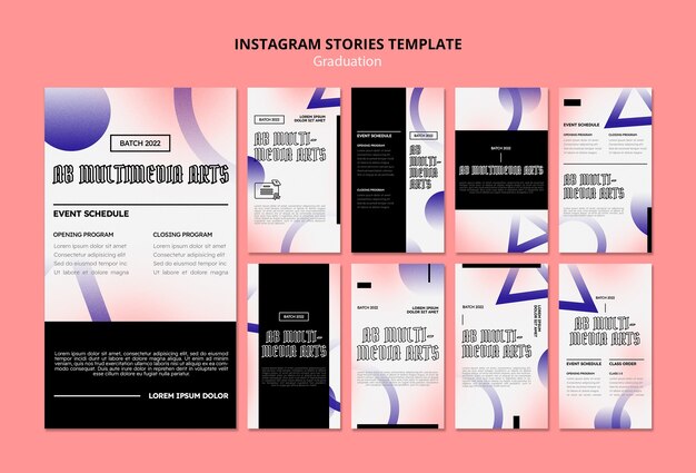 Instagram-Geschichten-Abschlussvorlage mit Farbverlauf