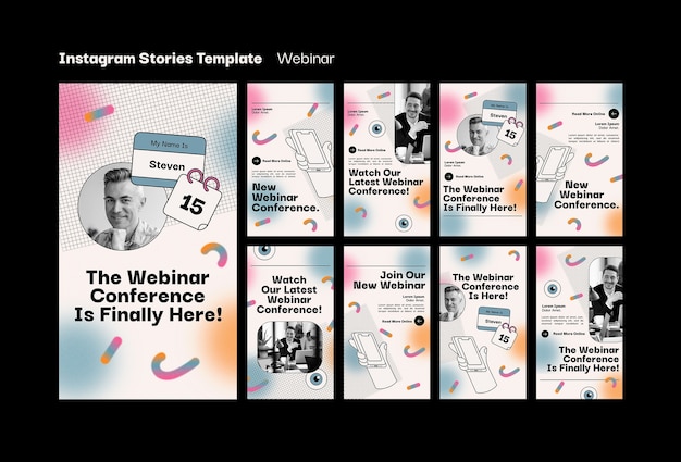 Instagram-geschichten der webinar-konferenz