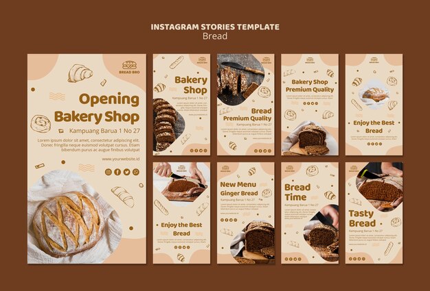 Instagram Geschichten Sammlung für Bäckerei