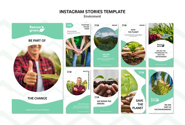 Instagram Geschichten Vorlage für die Umwelt