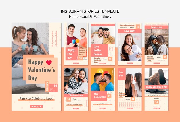 Instagram Geschichten Vorlage für homosexuelle st. Valentinstag