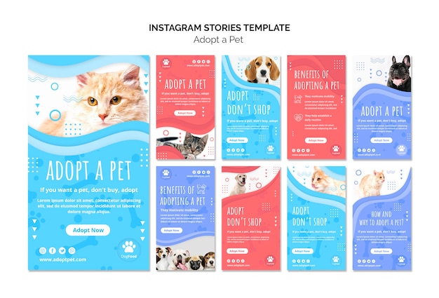 Instagram geschichten vorlage mit haustier adoptieren