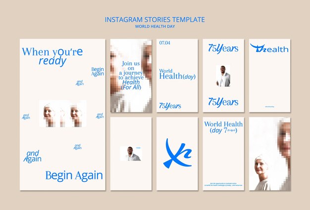 Instagram-geschichten zur feier des weltgesundheitstages