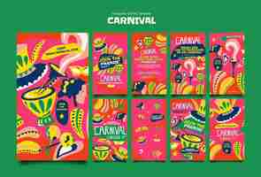 Kostenlose PSD instagram-geschichten zur karnevalsfeier