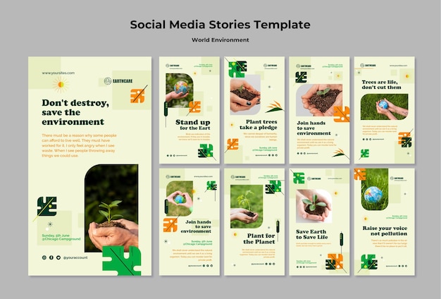 Instagram-geschichtensammlung zum weltumwelttag