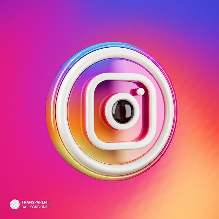 Kostenlose PSD instagram icon 3d rendering isoliert
