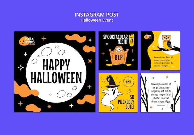 Kostenlose PSD instagram-post zur halloween-feier