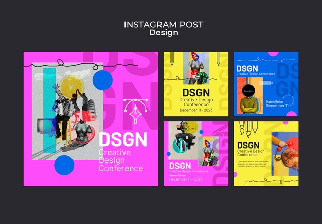 Instagram-Posts des Designkonzepts festgelegt