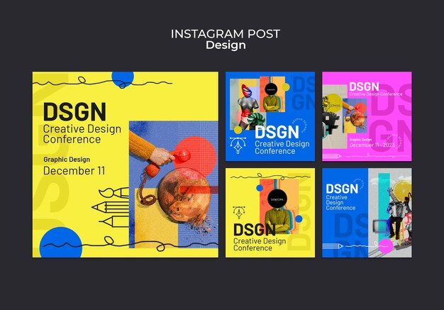 Instagram-Posts des Designkonzepts