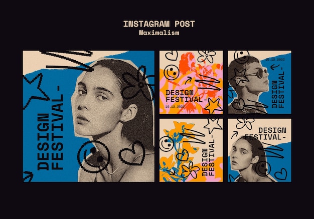 Kostenlose PSD instagram-posts für designfestivals