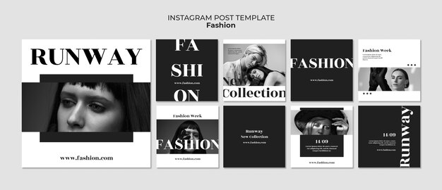 Instagram-Posts für Modetrends im flachen Design