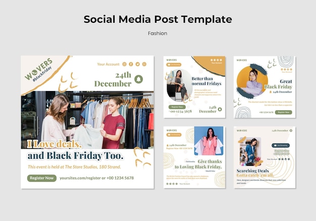 Kostenlose PSD instagram posts kollektion für modeverkäufe