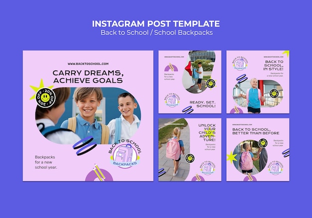 Instagram Posts Sammlung für den Schulanfang