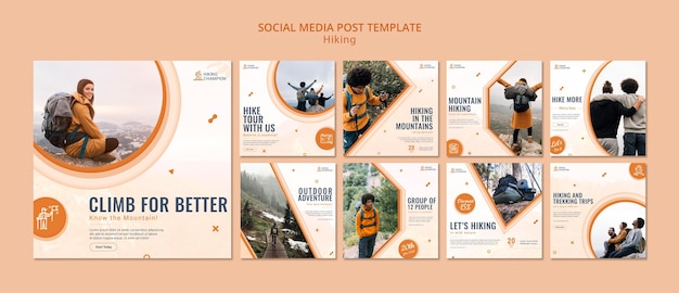 Instagram Posts Sammlung zum Wandern in der Natur
