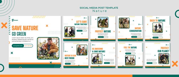 Instagram-Posts-Sammlung zur Rettung der Natur