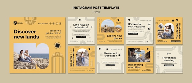 Kostenlose PSD instagram-posts über reiseabenteuer