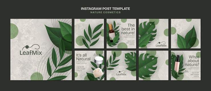 Kostenlose PSD instagram-posts zu naturkosmetik