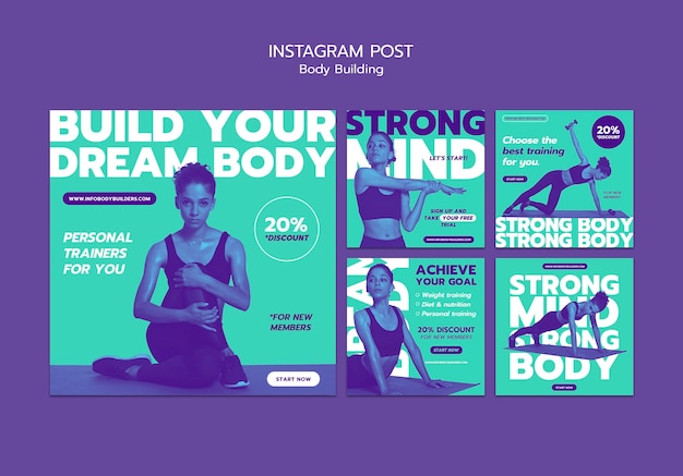 Instagram-posts zum bodybuilding-training