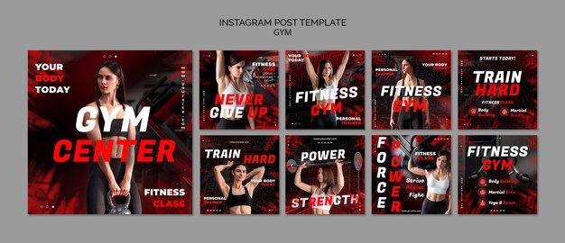 Kostenlose PSD instagram-posts zum fitnesstraining