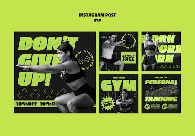 Kostenlose PSD instagram-posts zum fitnesstraining